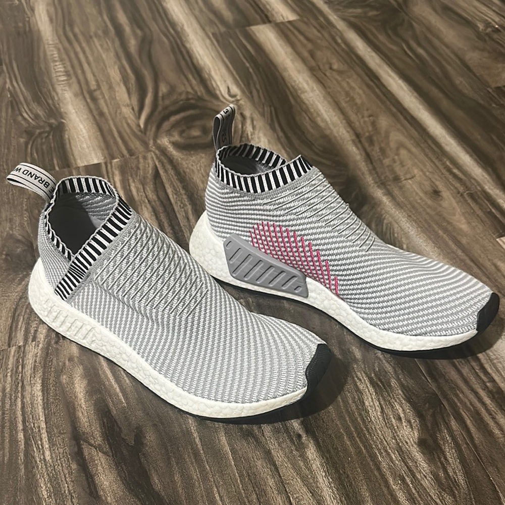 Adidas NMD CS2 PK Core Grey Shock Pink BA7187 City Sock Mens Size 8.5